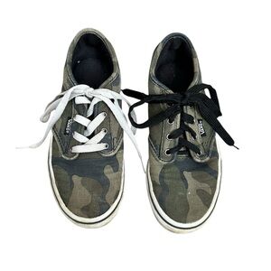 Vans Kids Camo Sneakers with Black and White Laces